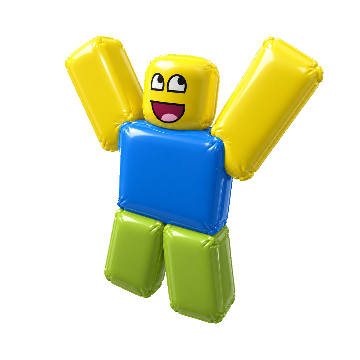 RBLX Hunt balloon mascot with arms raised in celebration